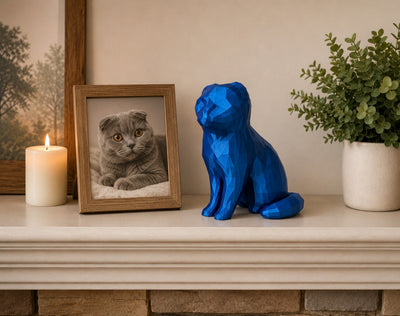 Blue Scottish Fold Cat custom Pet Urn