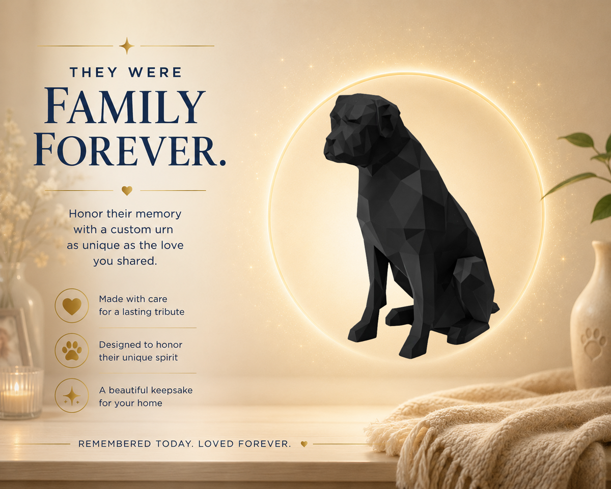 Black Boxer Custom Pet Urn