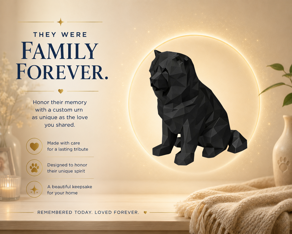 Black Chow Chow Custom Pet Urn
