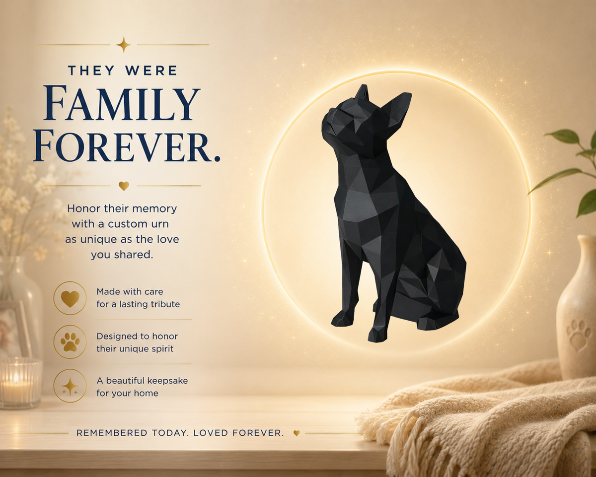 Black Boston Terrier Custom Pet Urn