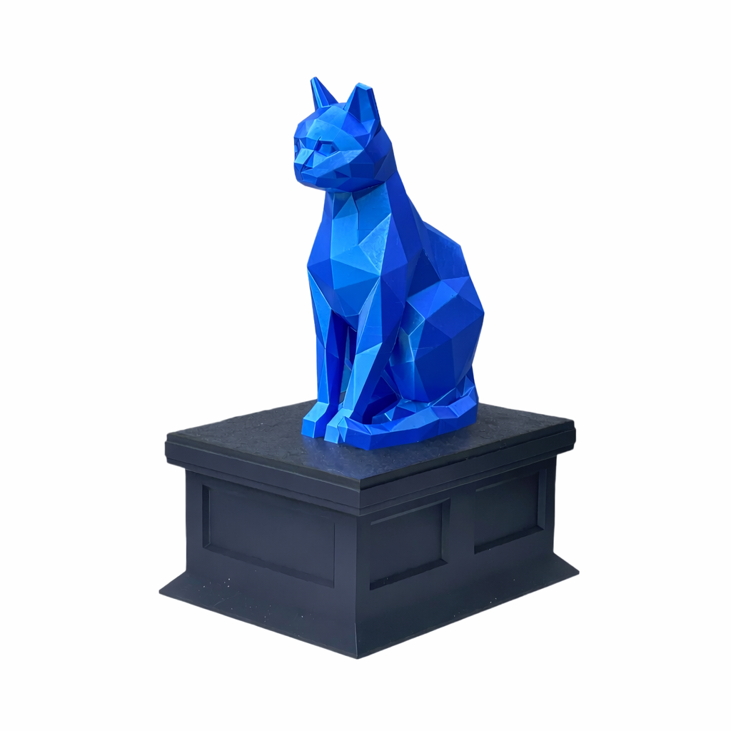 black vault blue cat pet urn
