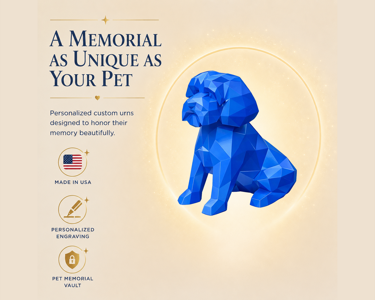 Blue Maltese Custom Pet Urn