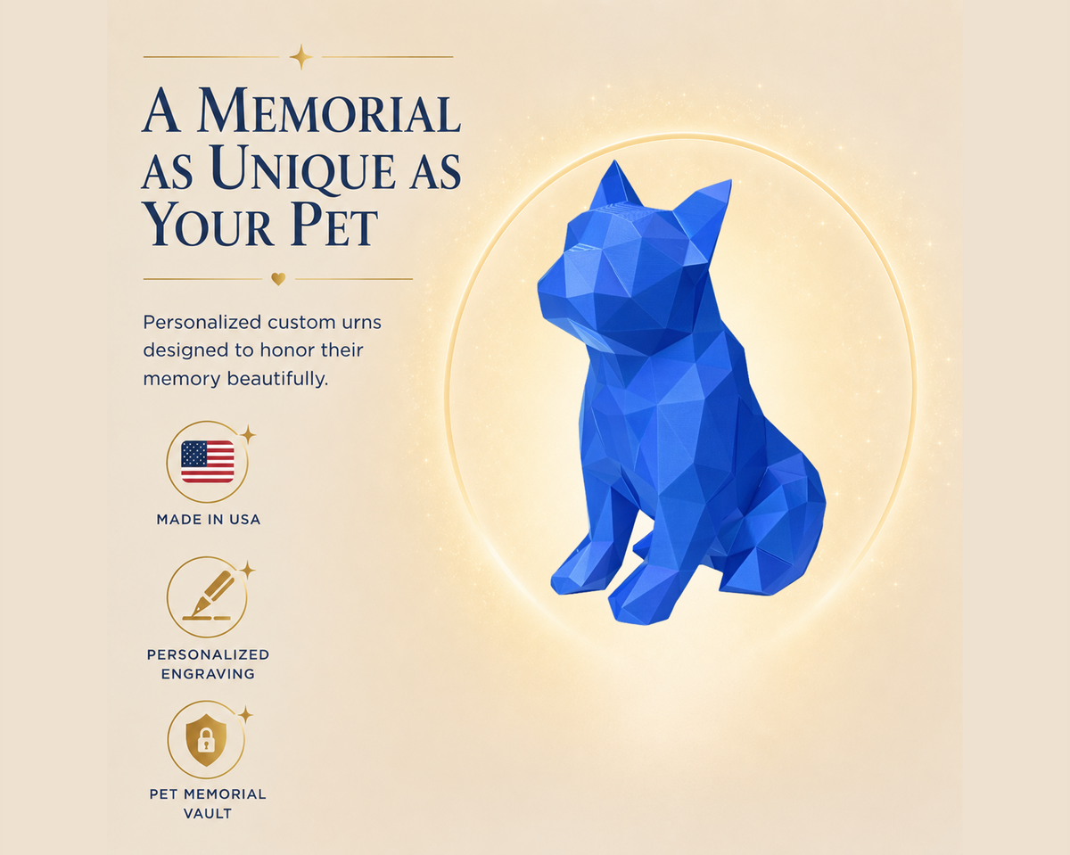 blue French Bulldog custom Pet Urn