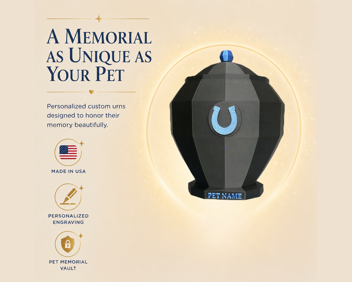 Blue Horse Custom Pet Urn