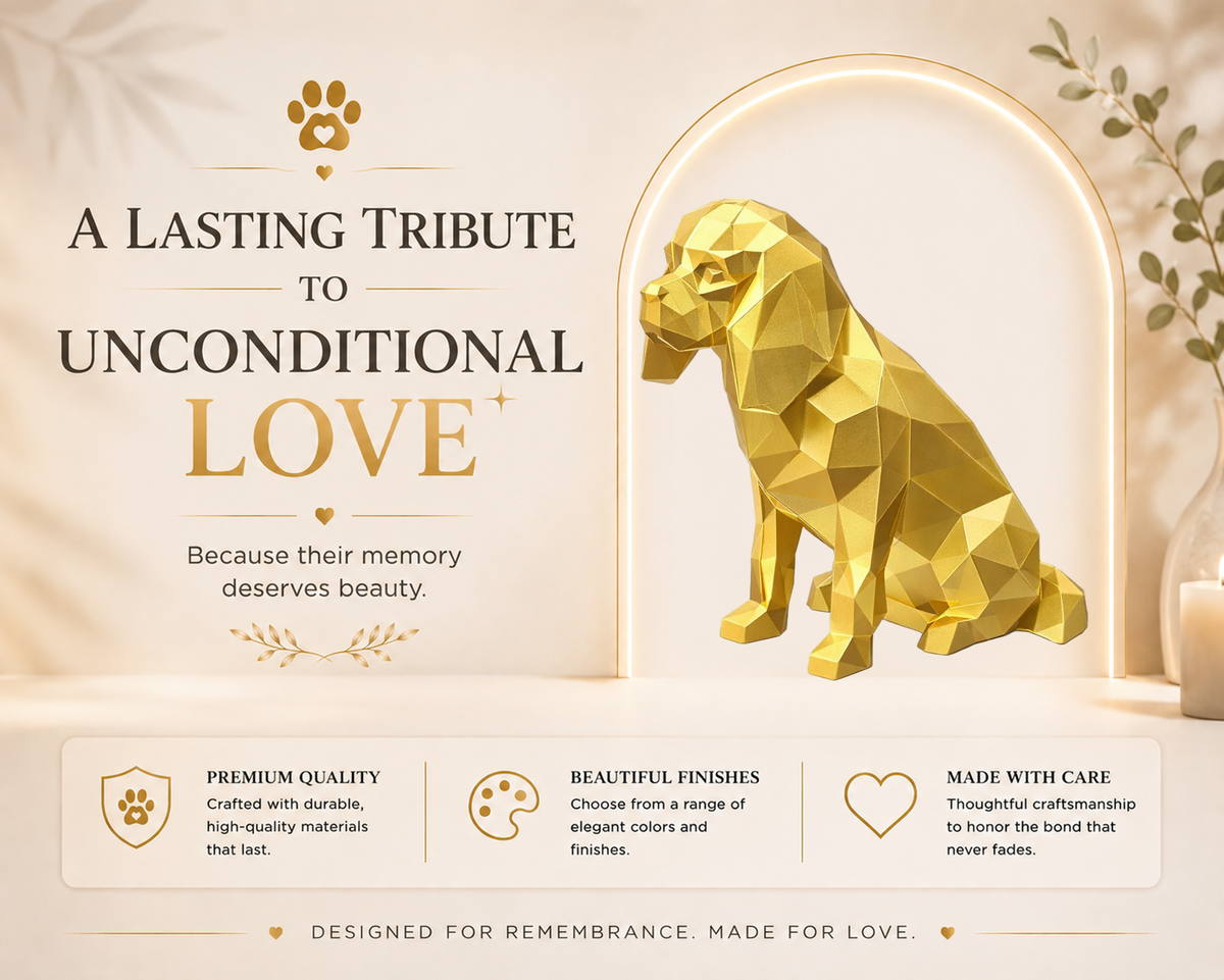 Gold Cavalier King Charles Spaniel Custom Pet Urn