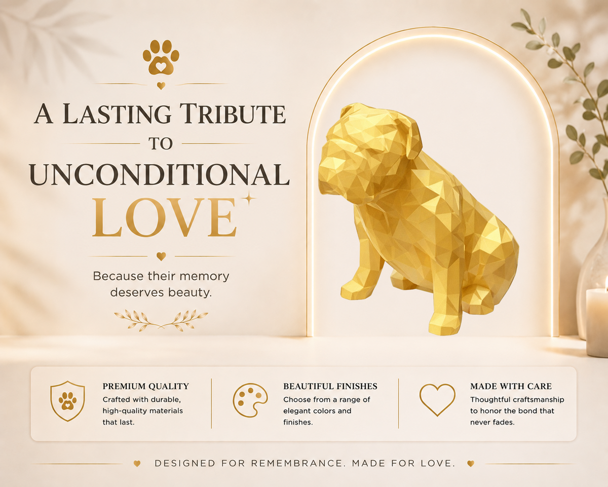 Gold English Bulldog Custom Pet Urn