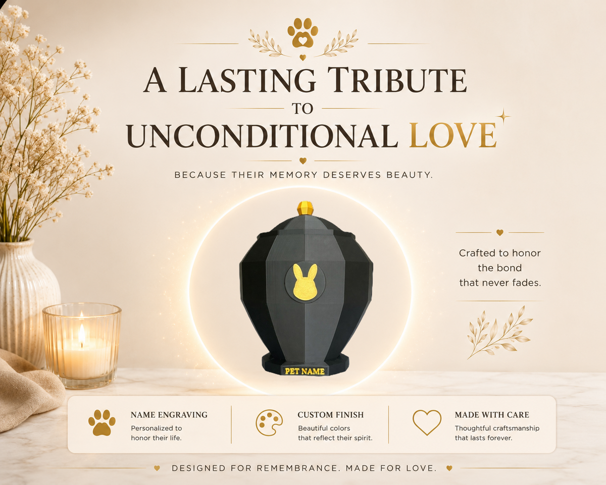 Gold Bunny Pet Urn