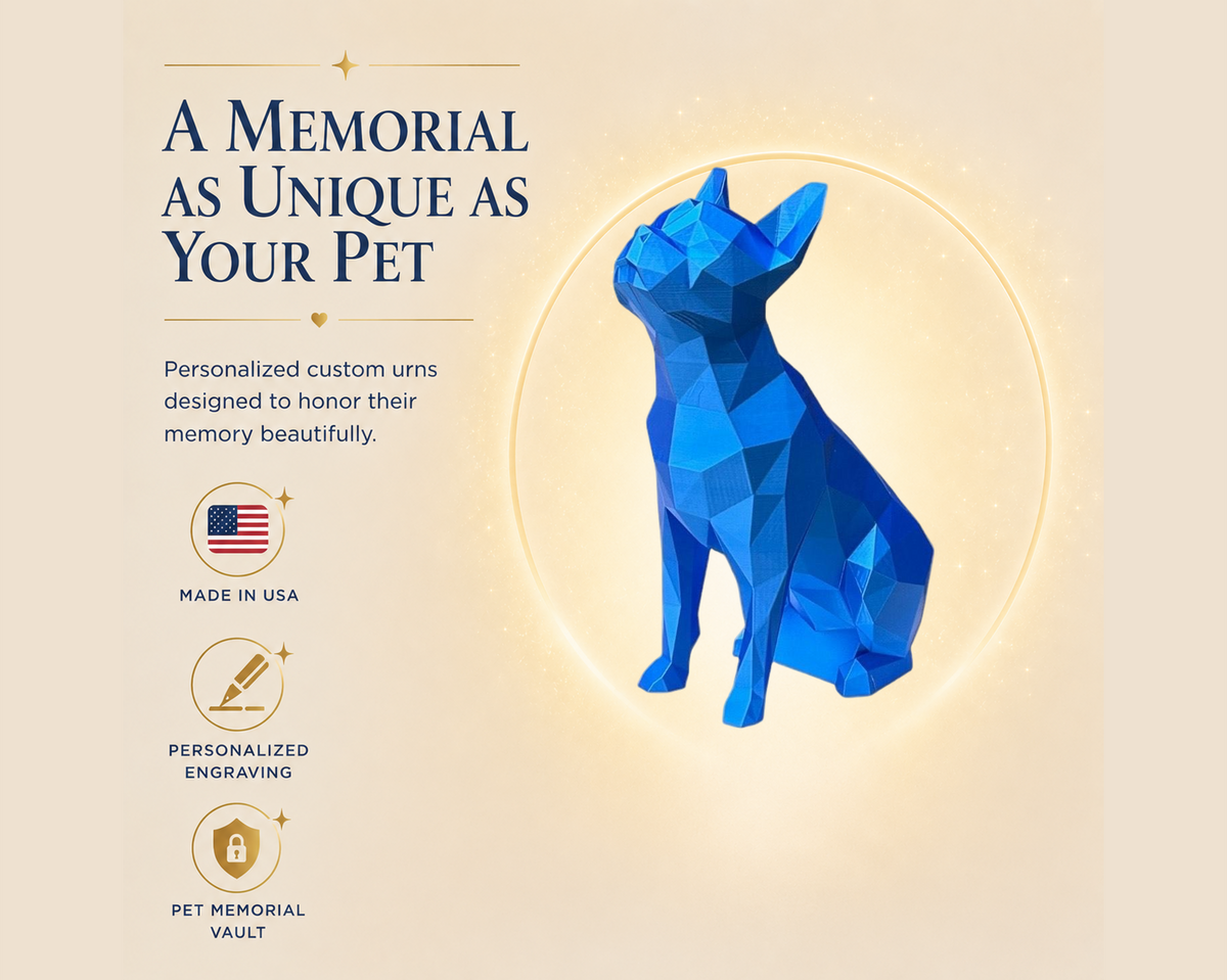 Blue Boston Terrier Custom Pet Urn