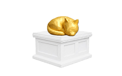 Curled Cat Vault Pet Urn