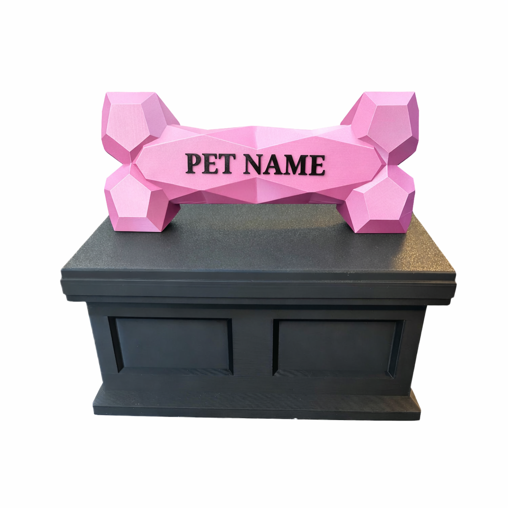 Black Vault pink Bone Pet Urn