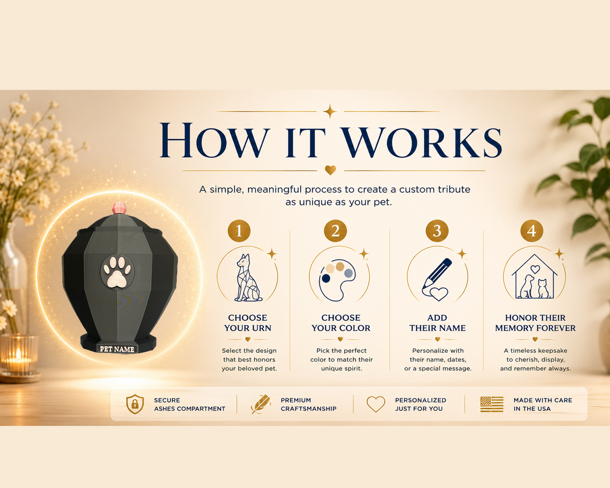 Pet Capsule - Paw Emblem Pet Urn