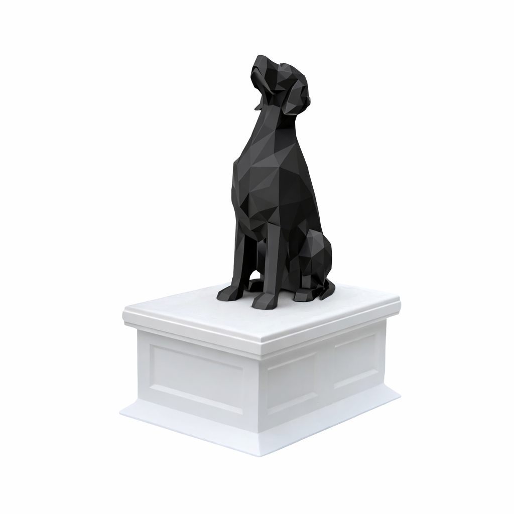 white vault black english setter pet urn