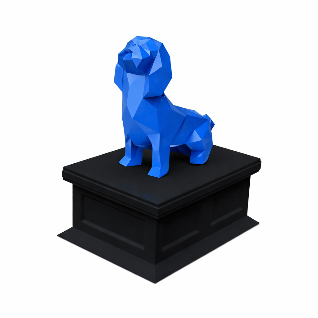 black vault blue Shih Tzu pet urn