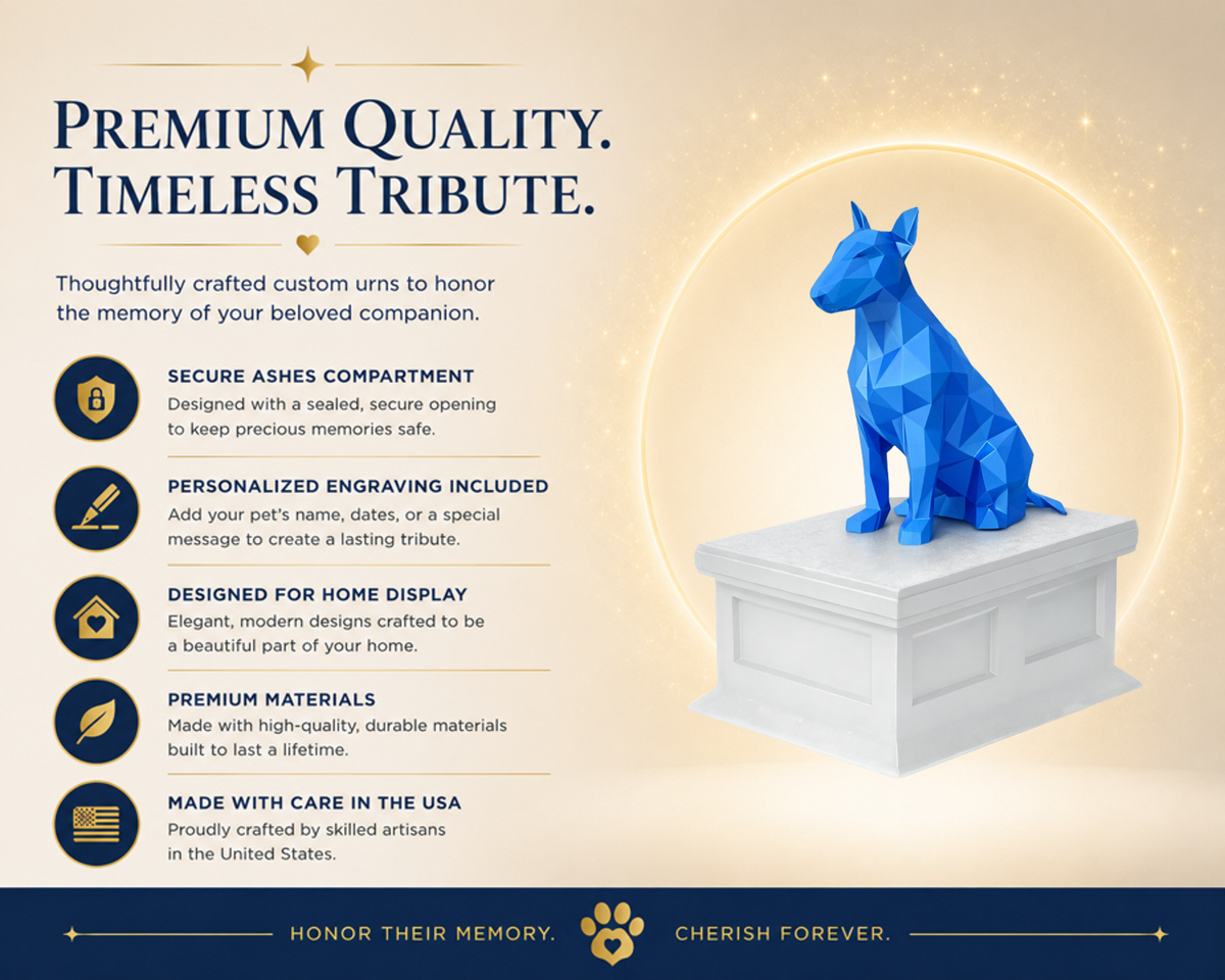 white vault blue bull terrier custom pet urn
