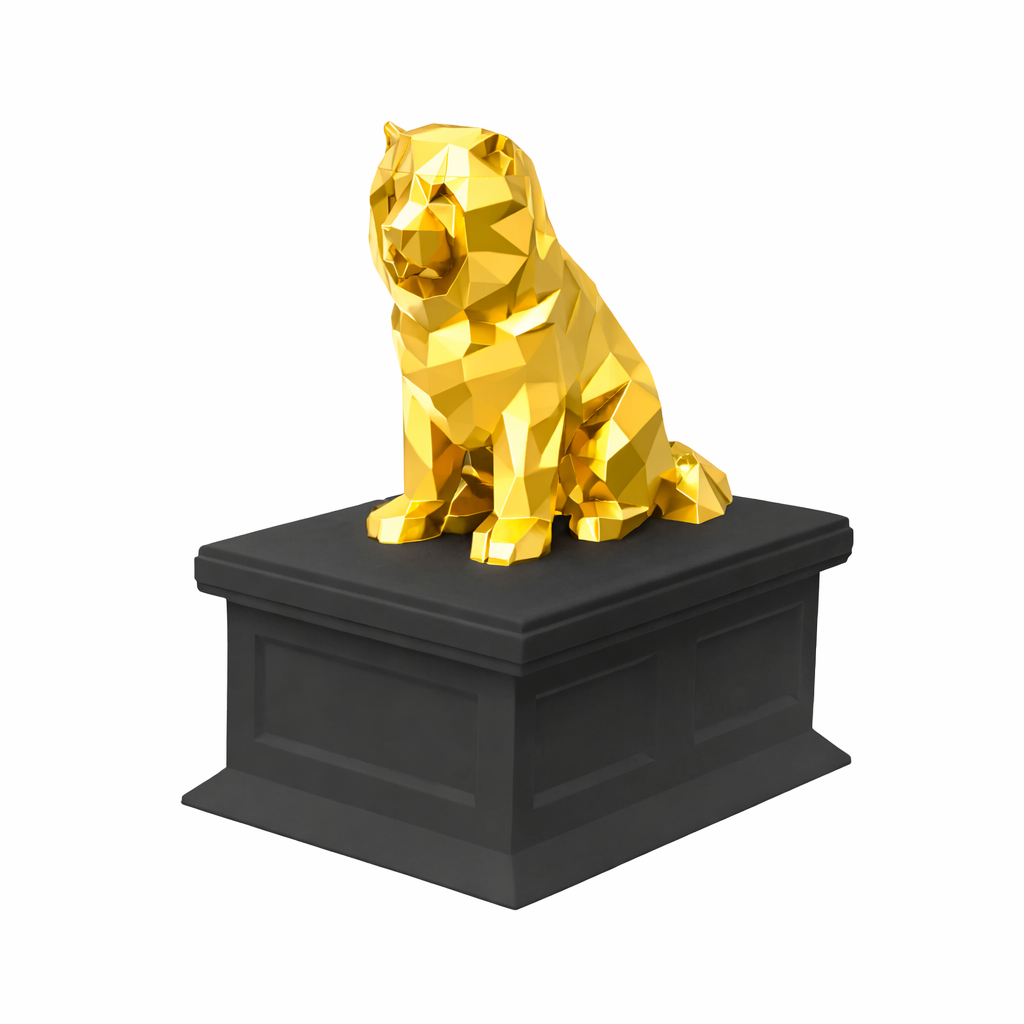 black vault gold chow chow pet urn