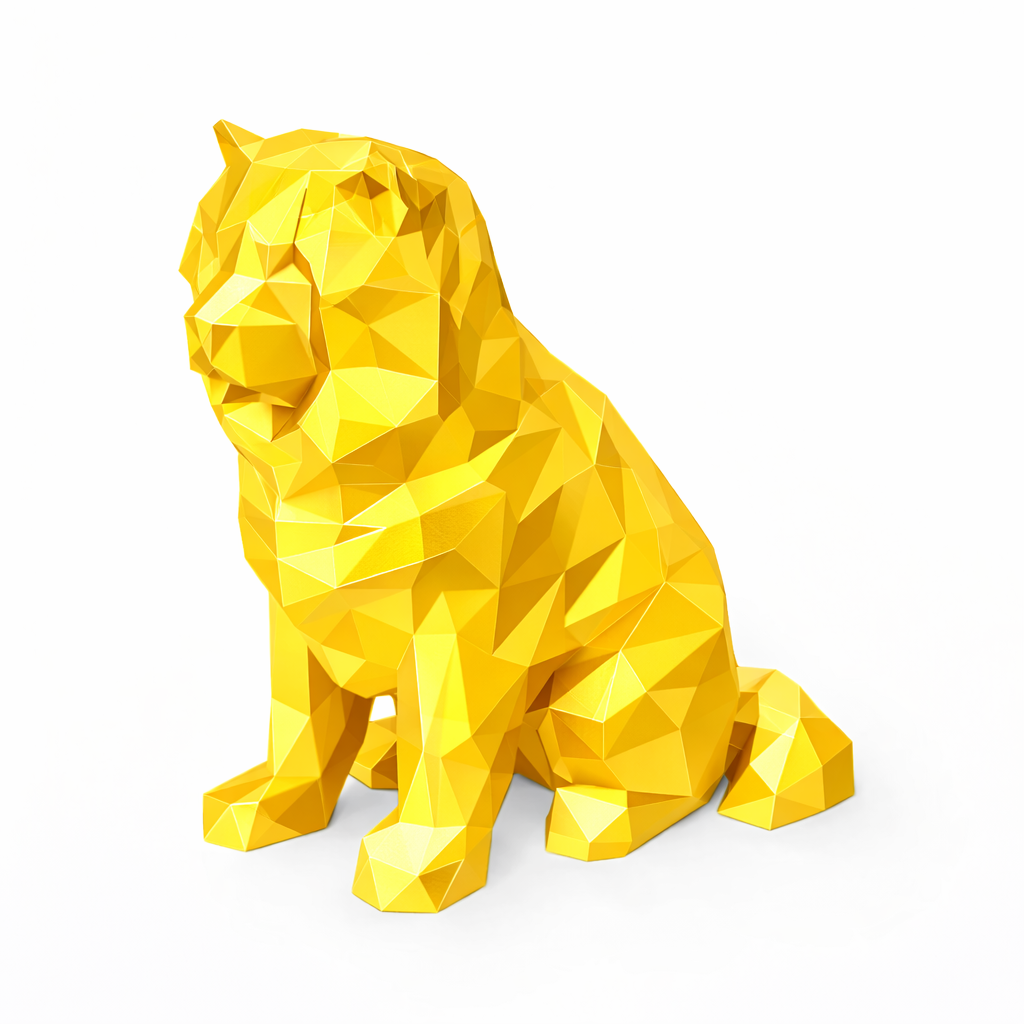 Gold Chow Chow Pet Urn
