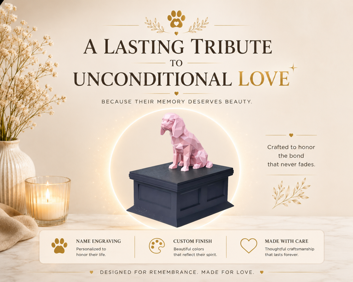 black vault pink cavalier king charles spaniel custom pet urn