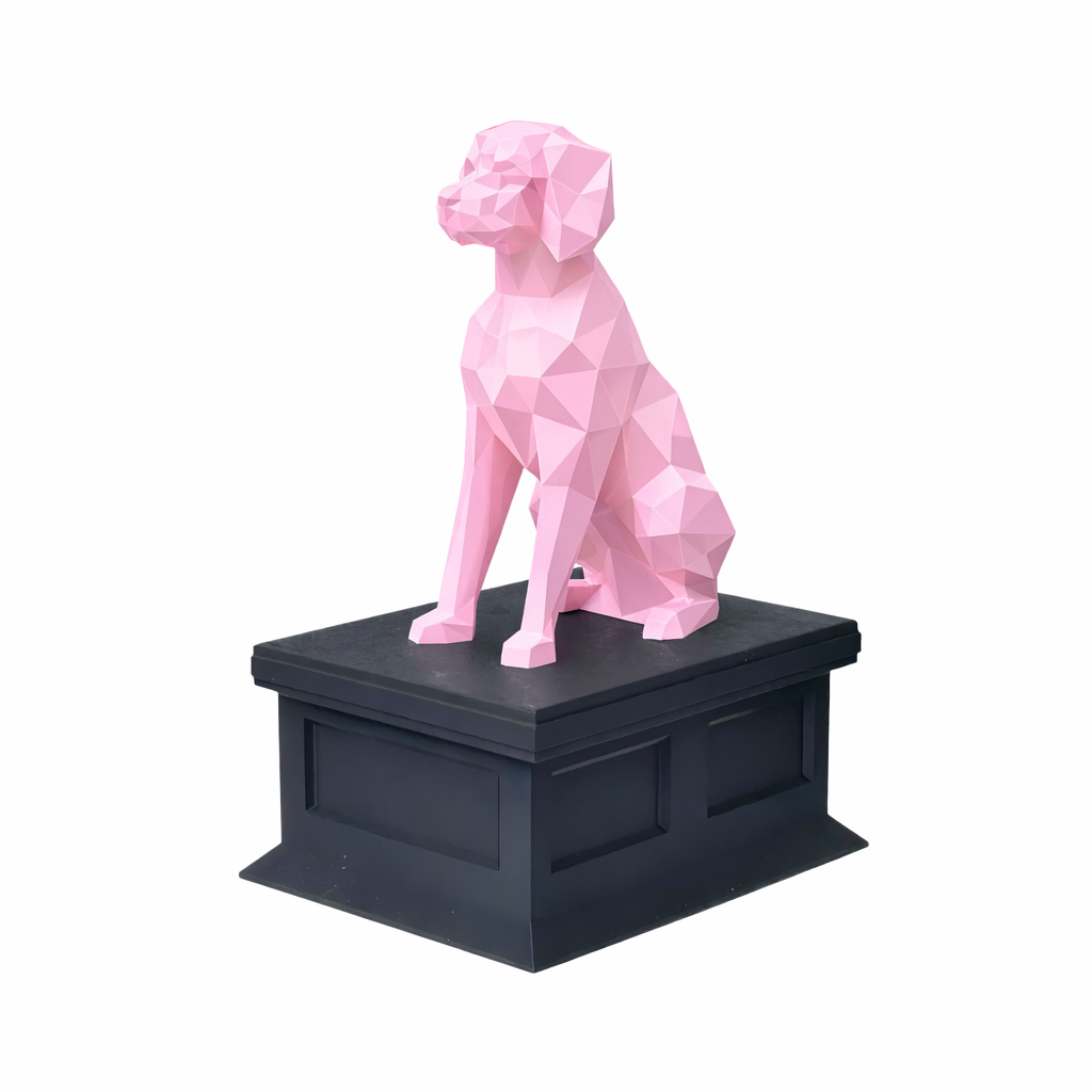 black vault pink brittany spaniel pet urn