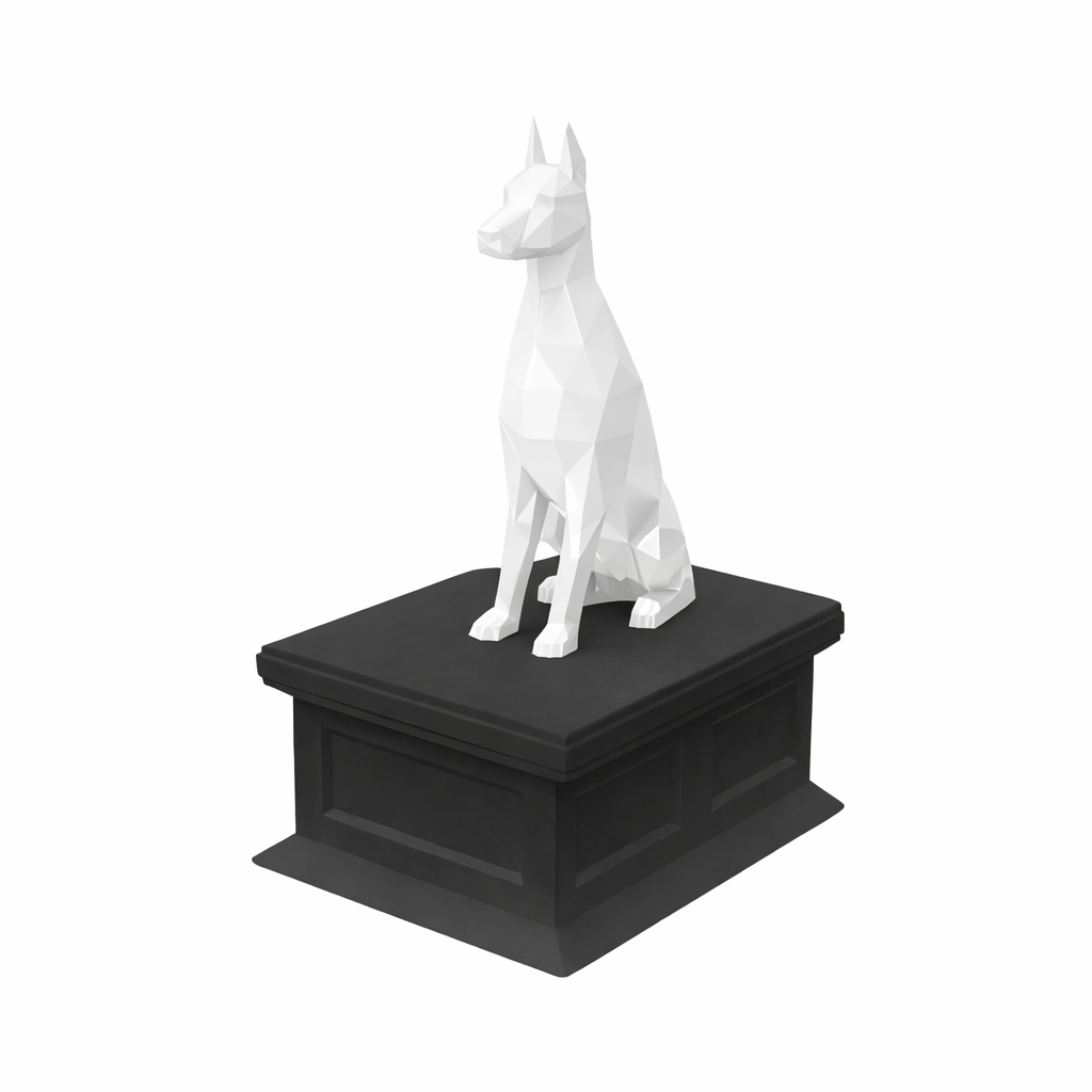 black vault white doberman pet urn