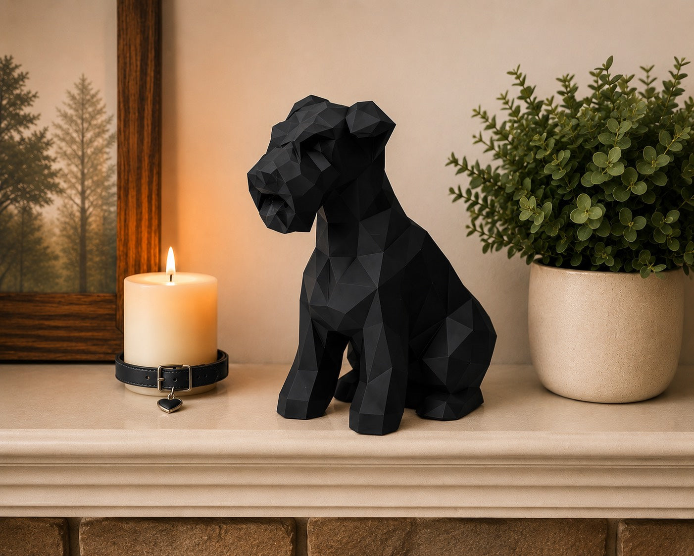 Black Schnauzer custom Pet Urn