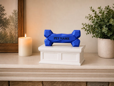 white Vault blue Bone custom Pet Urn