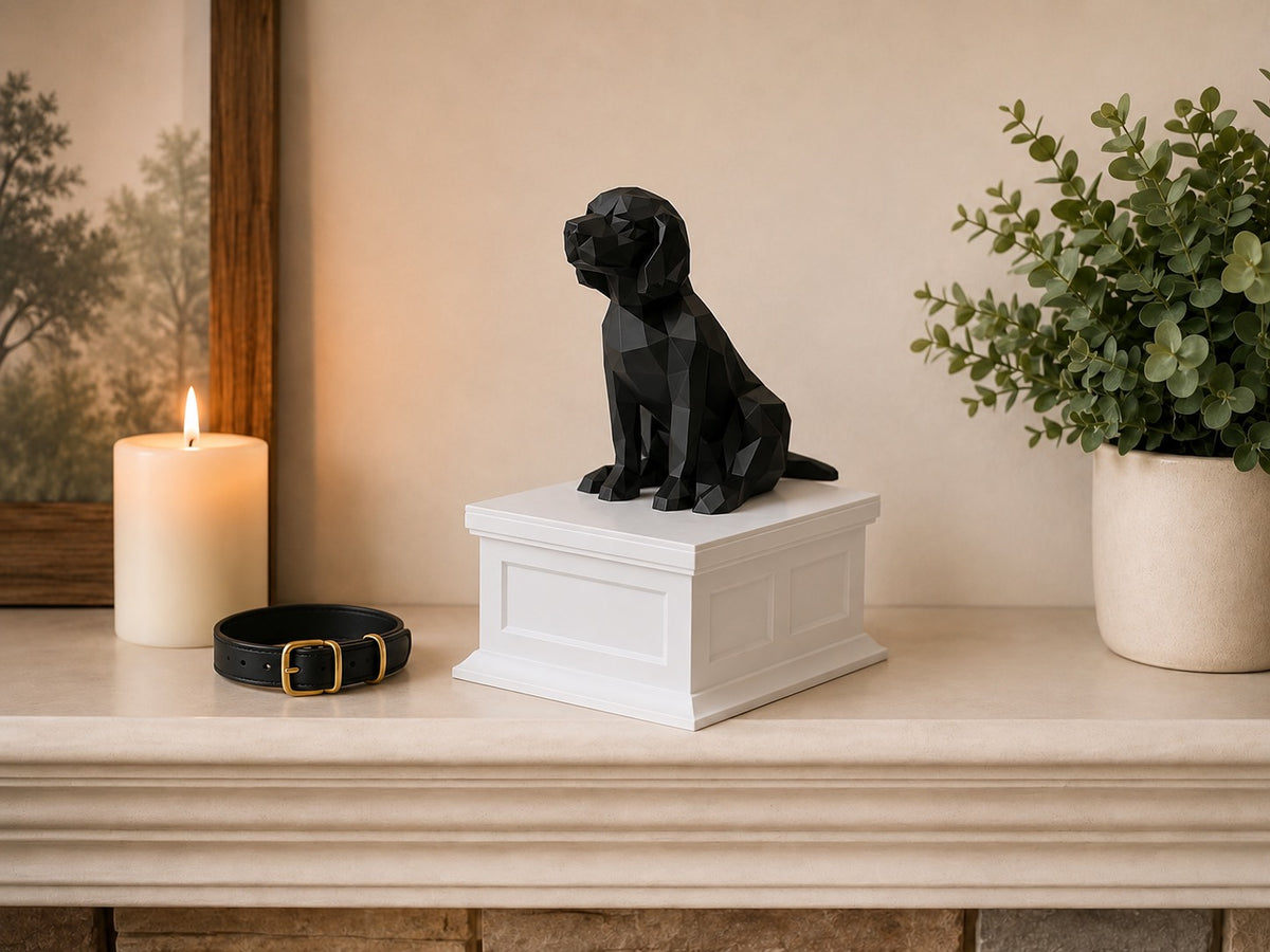 Black Beagle White Vault Custom Pet Urn