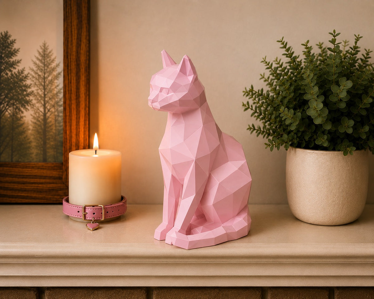 Pink  Cat Pet Urn Capsule