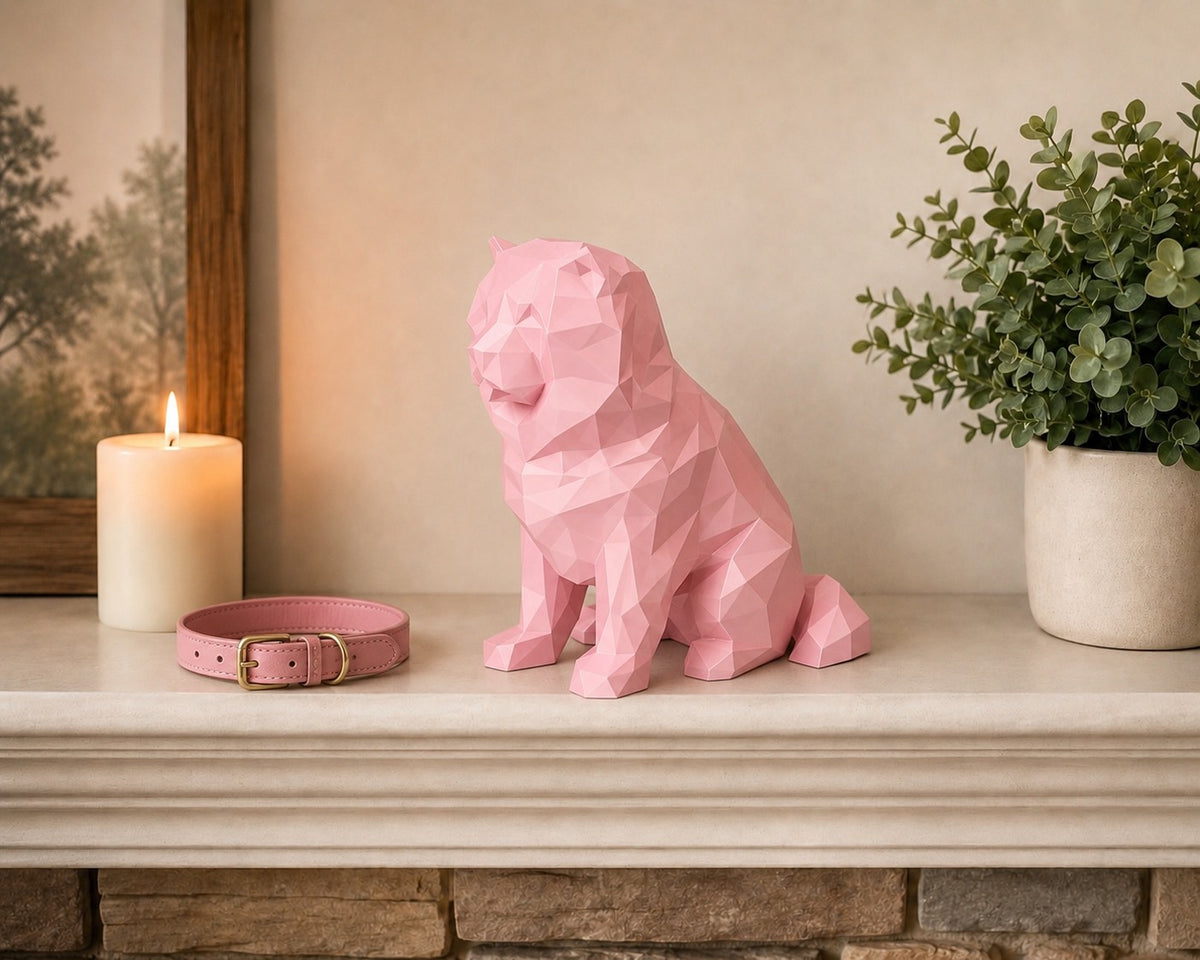 pink Chow Chow custom Pet Urn