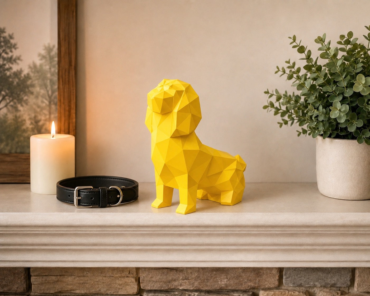 gold Shih Tzu custom Pet Urn