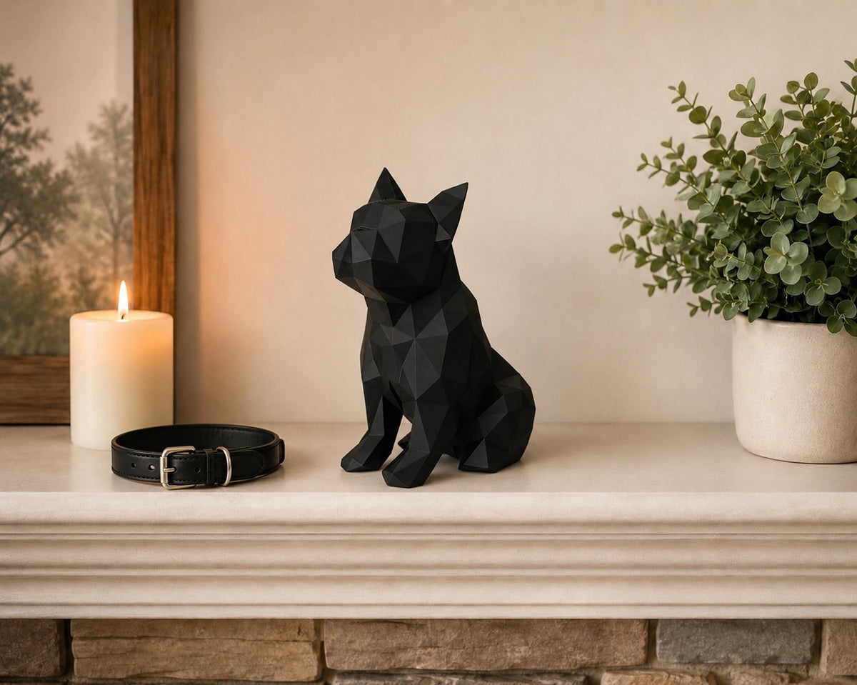 Black French Bulldog custom Pet Urn