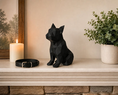 Black French Bulldog custom Pet Urn
