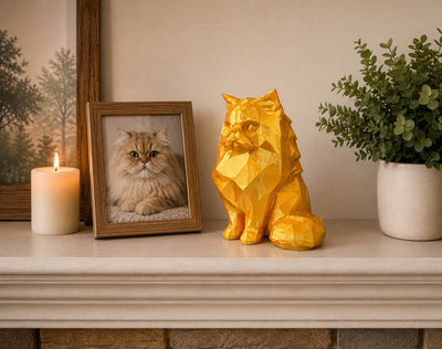 gold Persian Cat Pet Capsule custom Urn