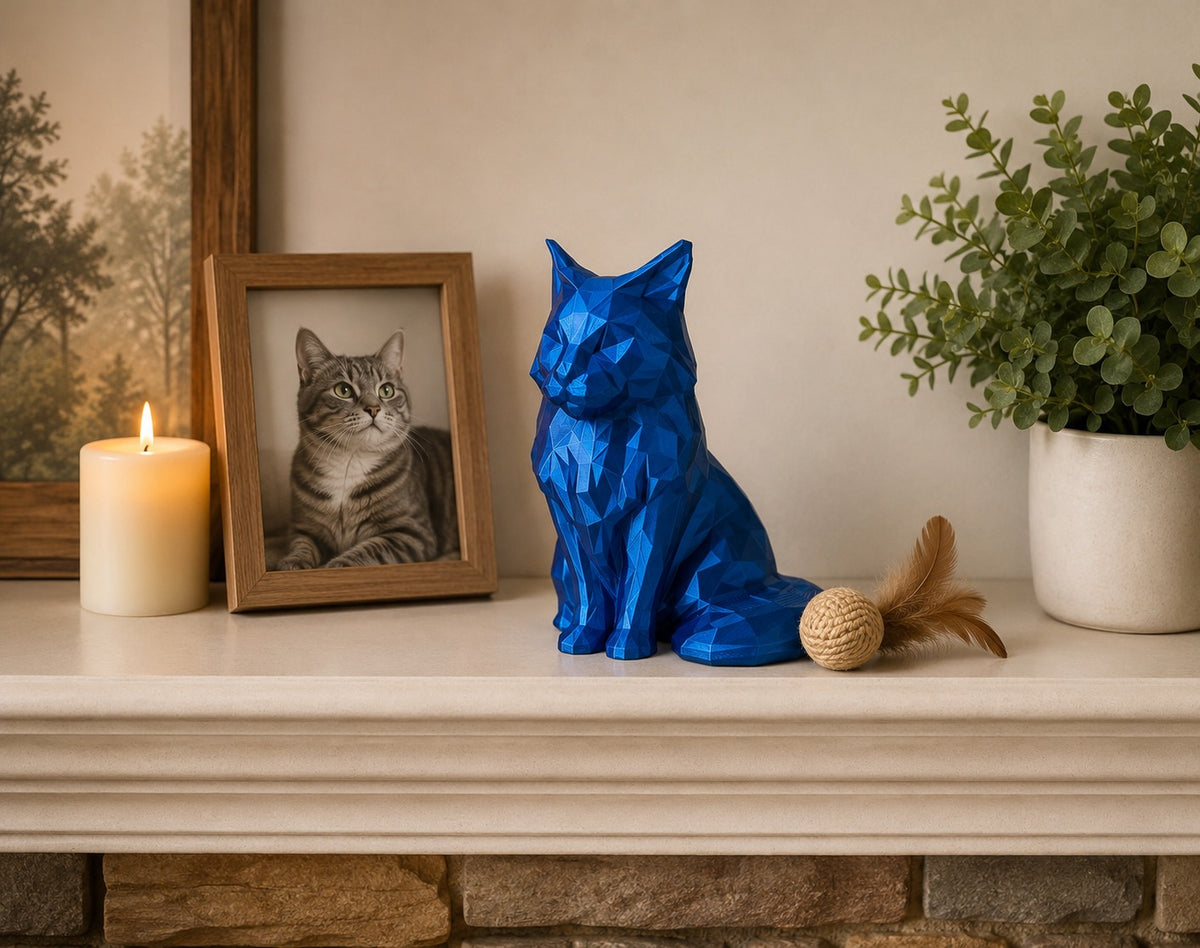 blue Maine Coon Cat Pet Capsule custom Urn