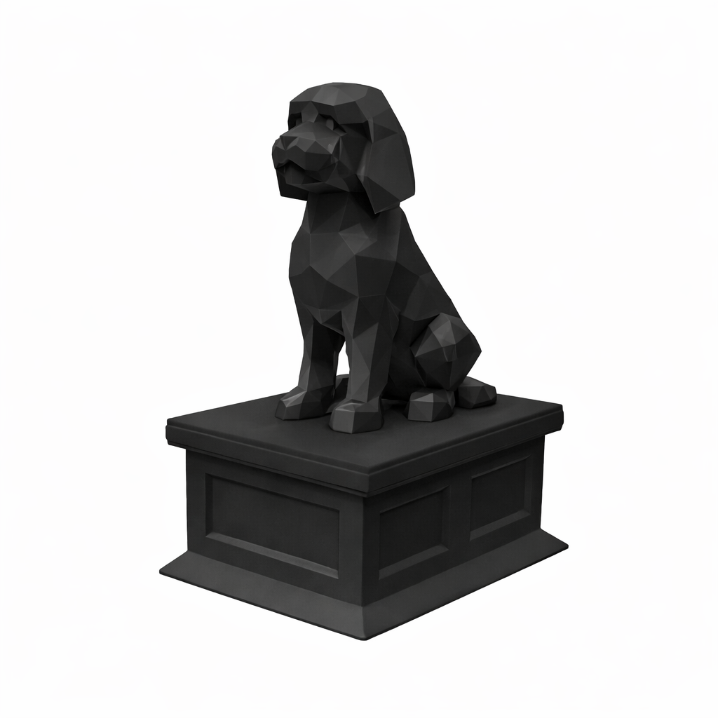 black vault black Golden doodle pet urn