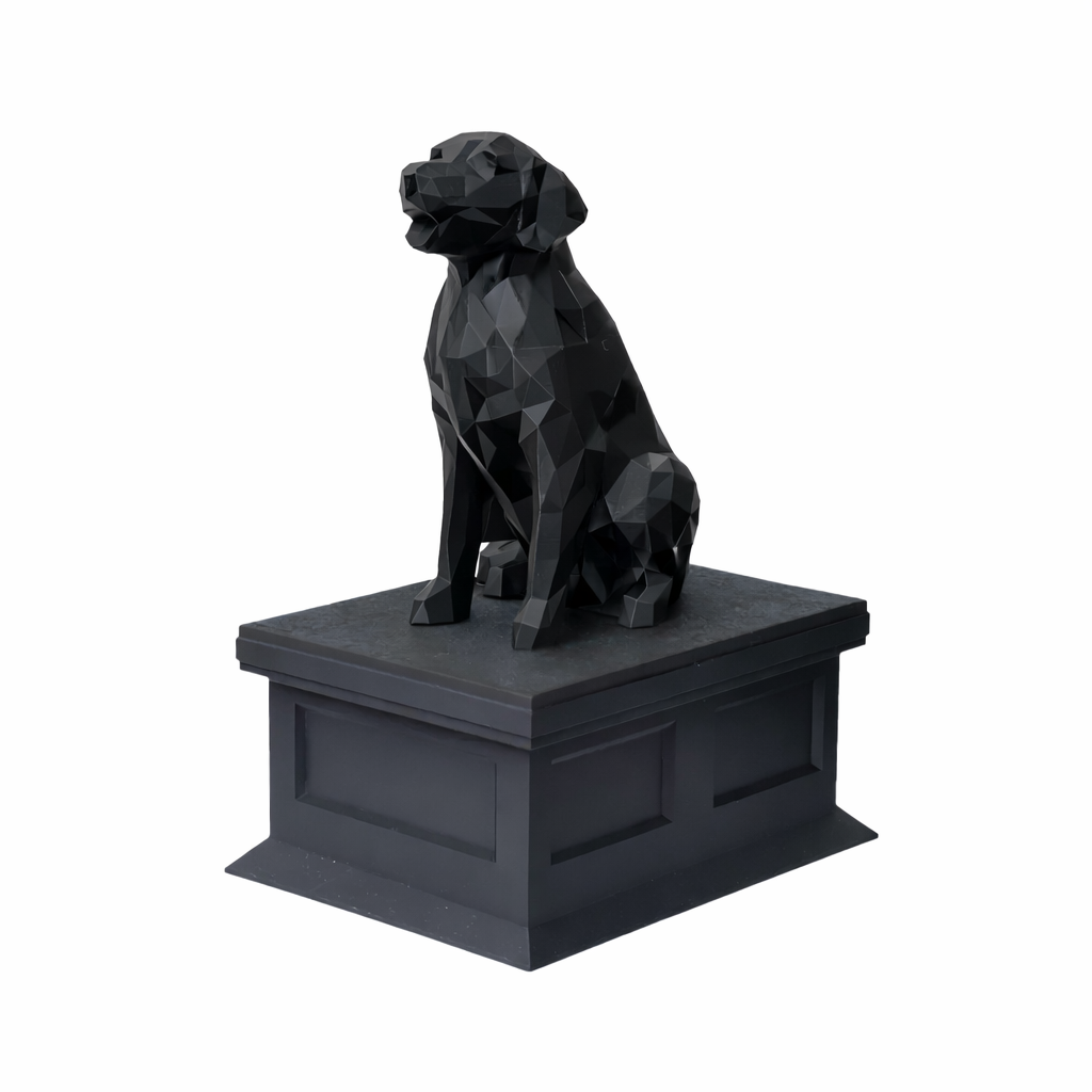 black vault black golden retriever pet urn
