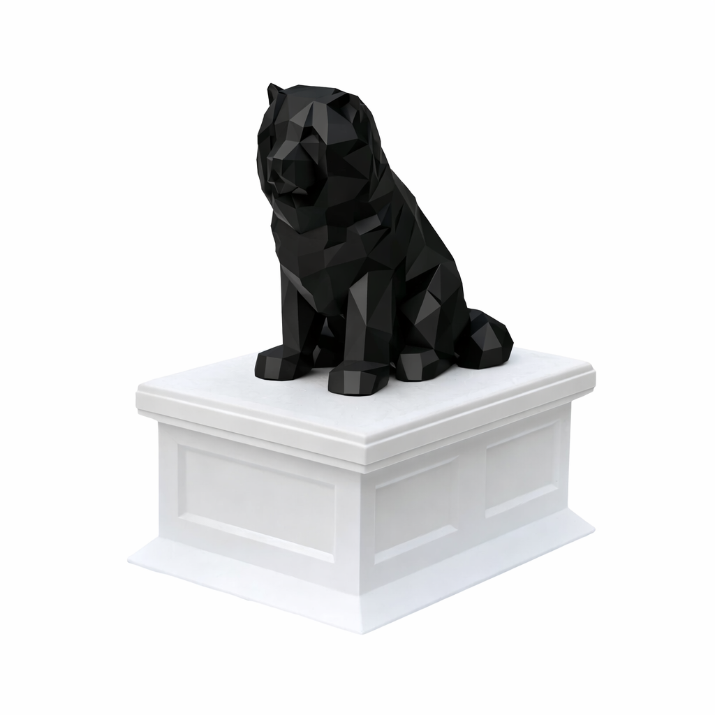 white vault black chow chow pet urn