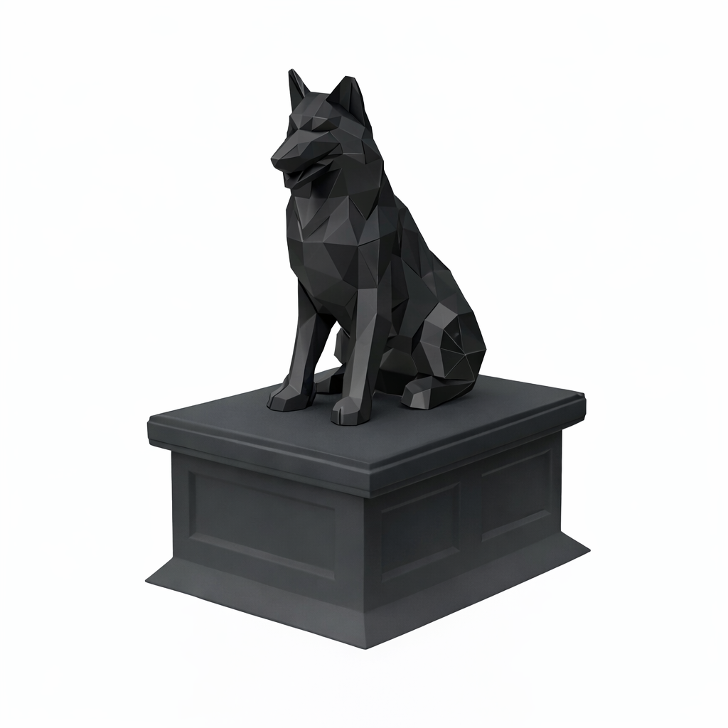 black vault black Shetland Shepherd pet urn