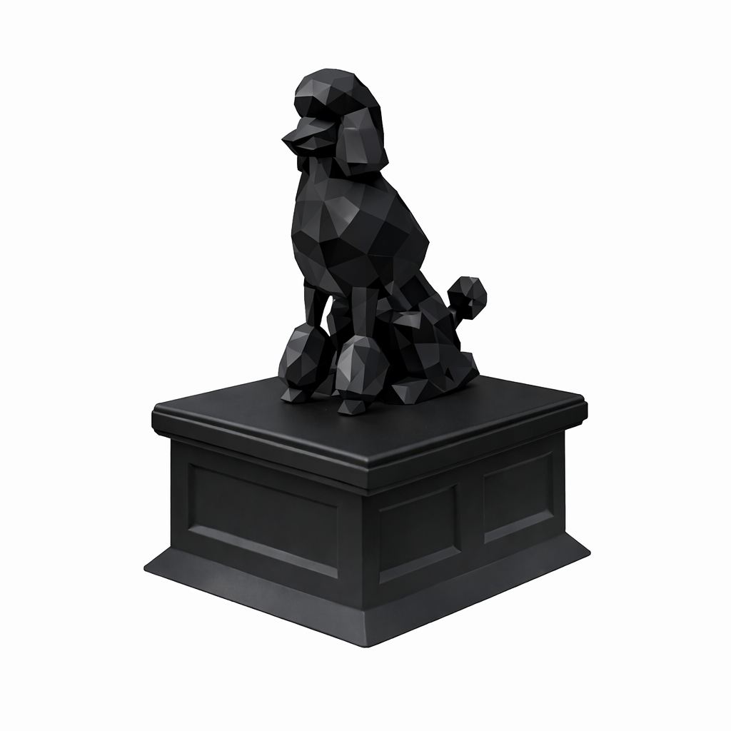 black vault black poodle pet urn