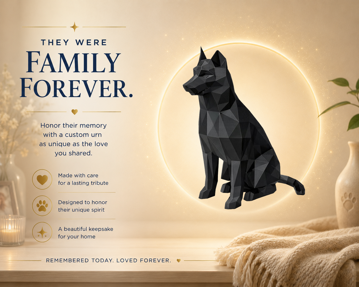 Black Husky Custom Pet Urn