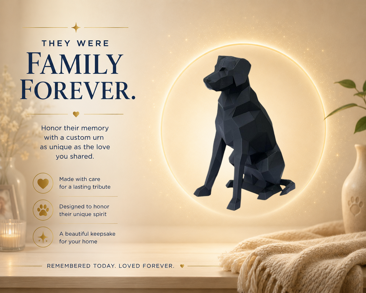 Black Labrador Custom Pet Urn