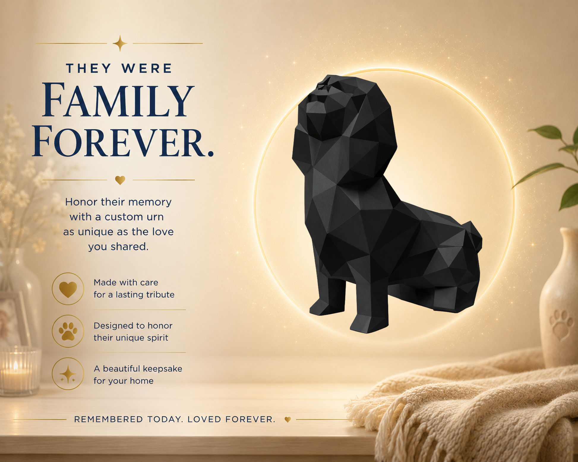 Black Shih Tzu Custom Pet Urn