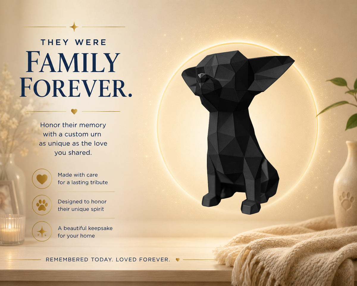 Black Chihuahua Custom Pet Urn
