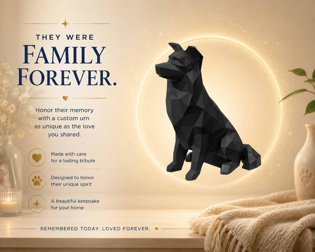 Black Border Collie Custom Pet Urn