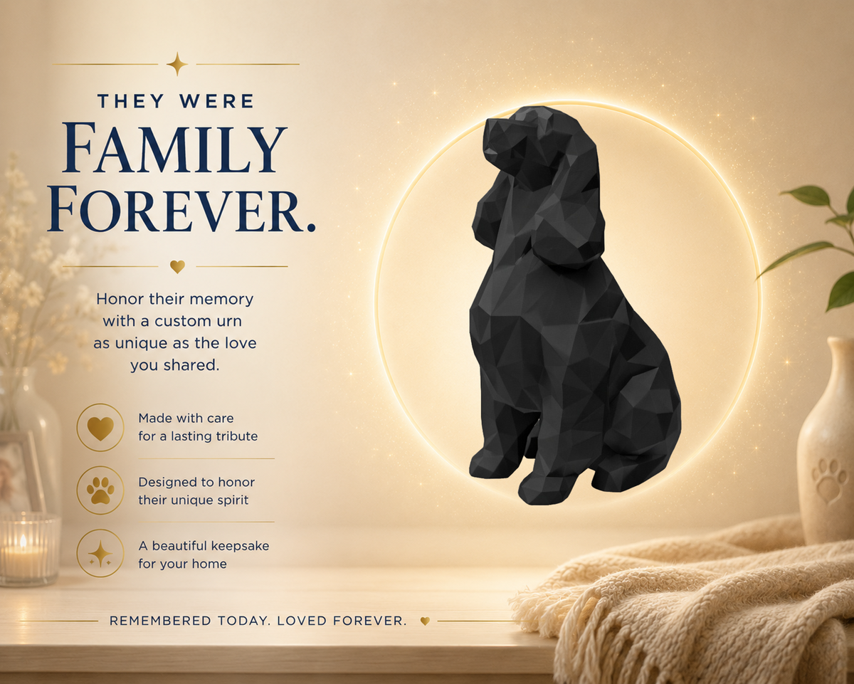 Black Cocker Spaniel Custom Pet Urn