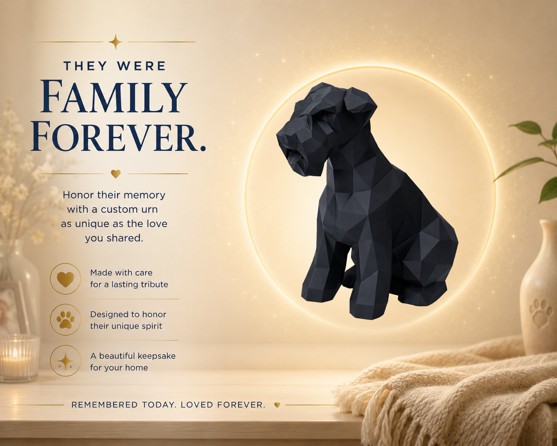 Black Schnauzer Custom Pet Urn