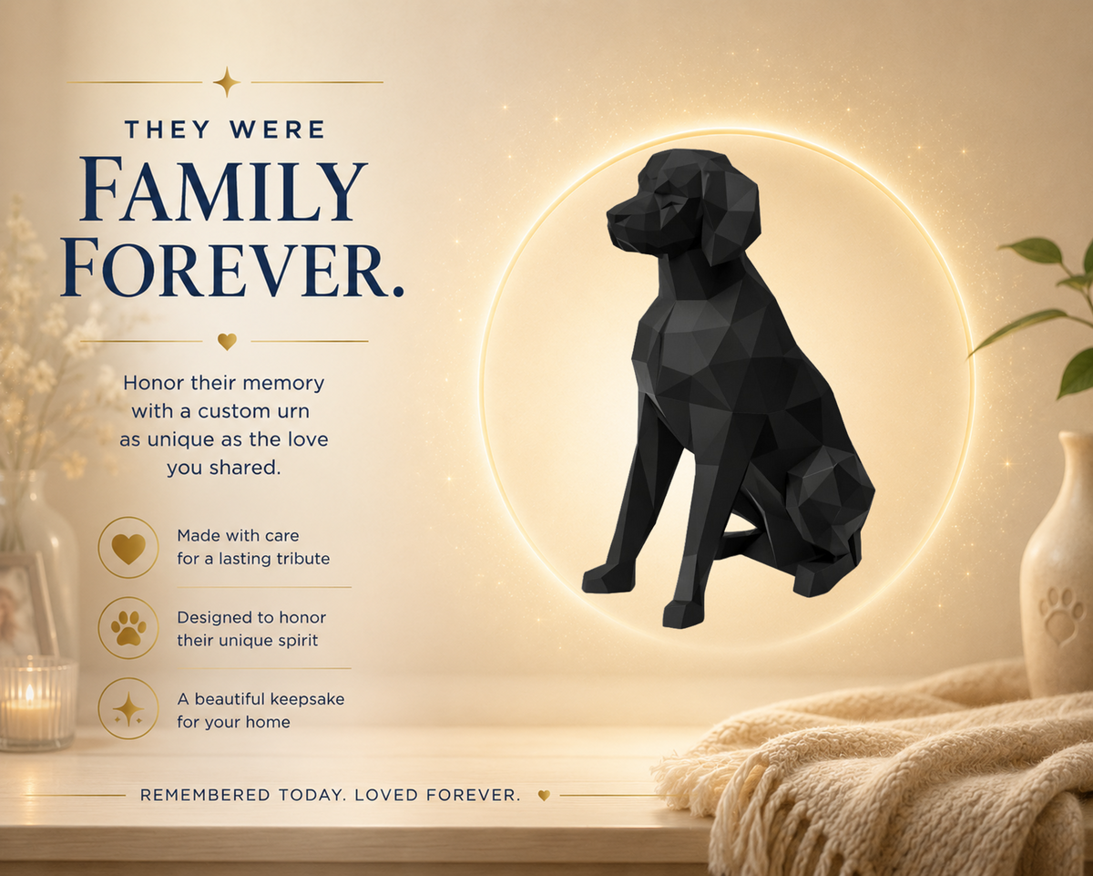 Black Brittany Spaniel Custom Pet Urn
