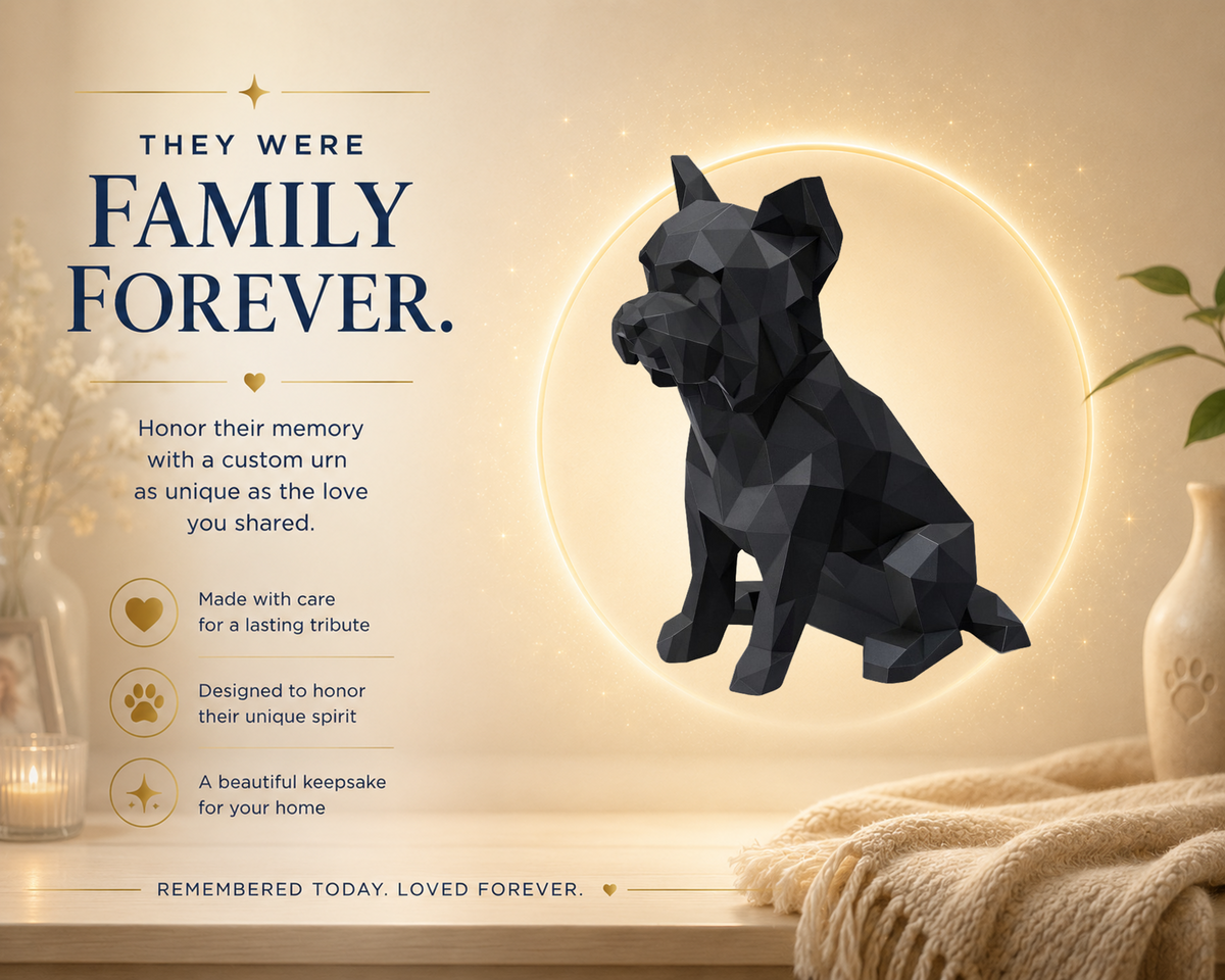 Black Yorkshire Terrier Custom Pet Urn