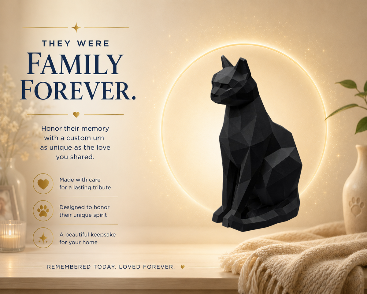 Black Cat Pet Urn Capsule