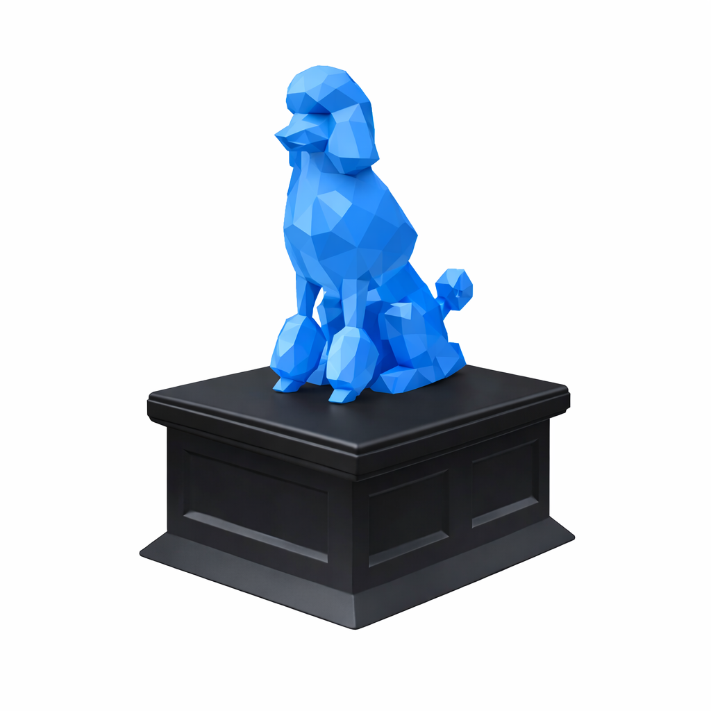 black vault blue poodle pet urn