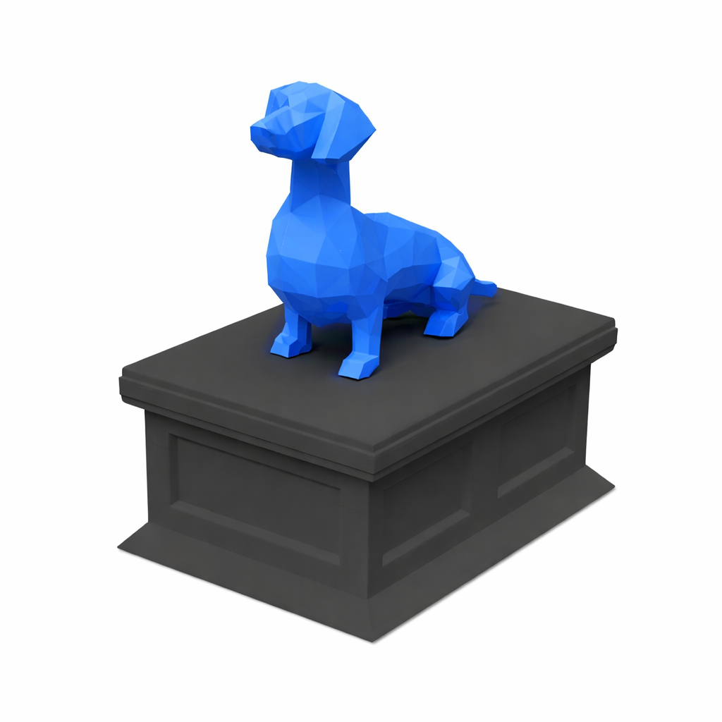 black vault blue dachshund Pet Urn